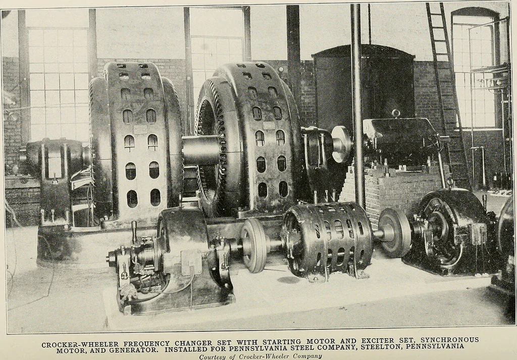 An illustration from Cyclopedia of applied electricity : a general reference work on direct-current generators and motors, storage batteries, electrochemistry, welding, electric wiring, meters, electric lighting, electric railways, power stations, switchboards, power transmission, alternating-current machinery, telegraphy, etc., 1916, leaf 319