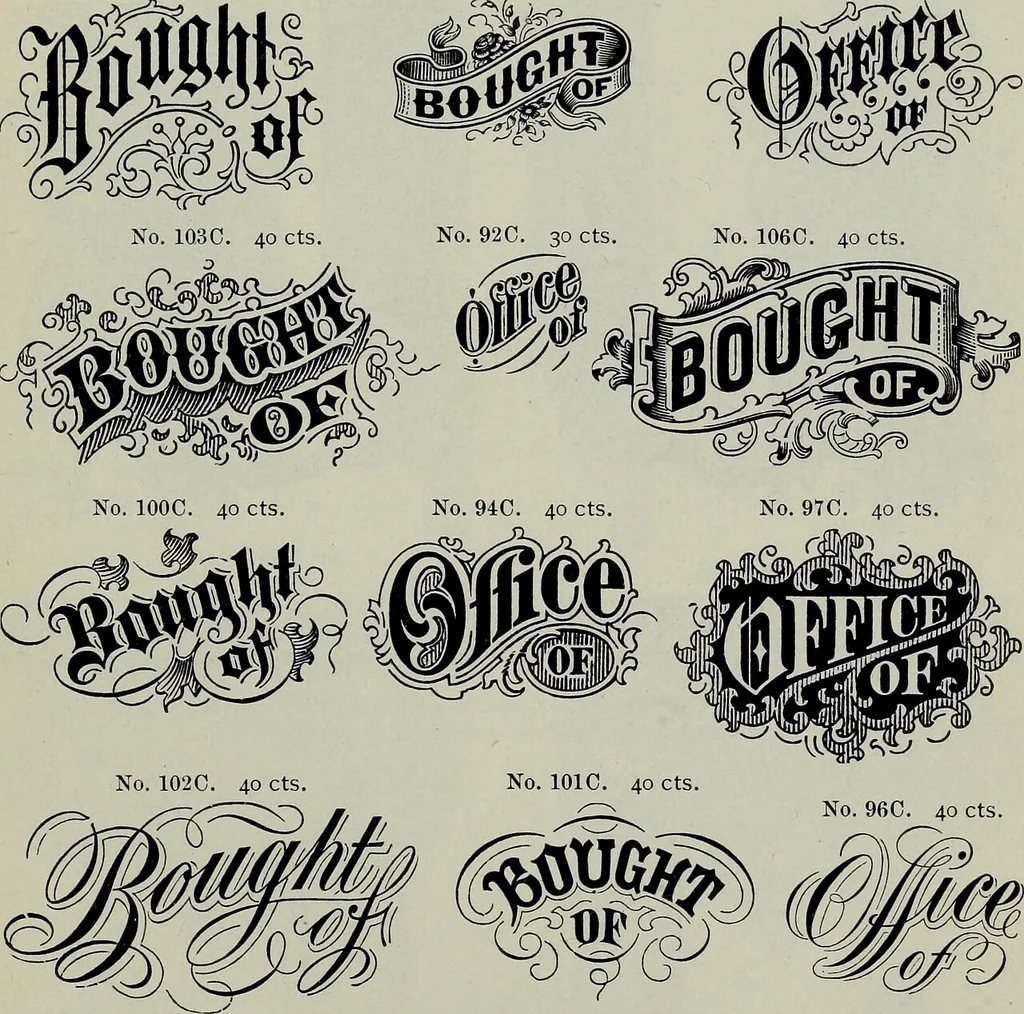 An illustration from Specimens of type, borders, ornaments, brass rules and cuts, etc. : catalogue of printing machinery and materials, wood goods, etc, 1897, leaf 716