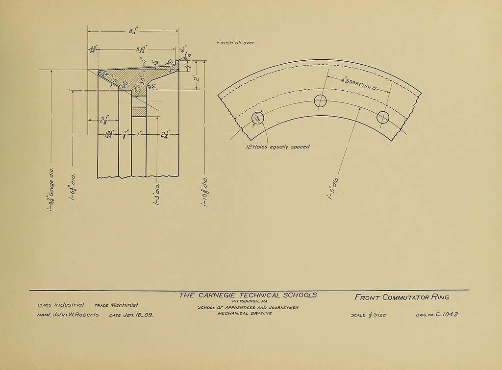An illustration from Mechanical drawing for trade schools, 1909, leaf 106