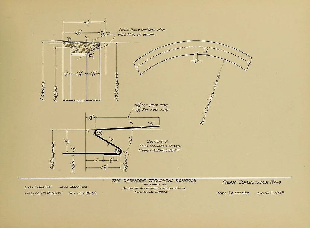 An illustration from Mechanical drawing for trade schools, 1909, leaf 108