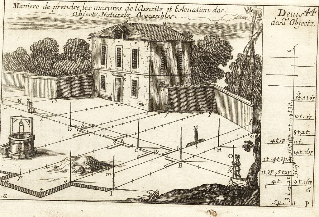 An illustration from Traité des pratiques geometrales et perspectives : enseignées dans l'Academie royale de la peinture et sculpture, 1665, leaf 160