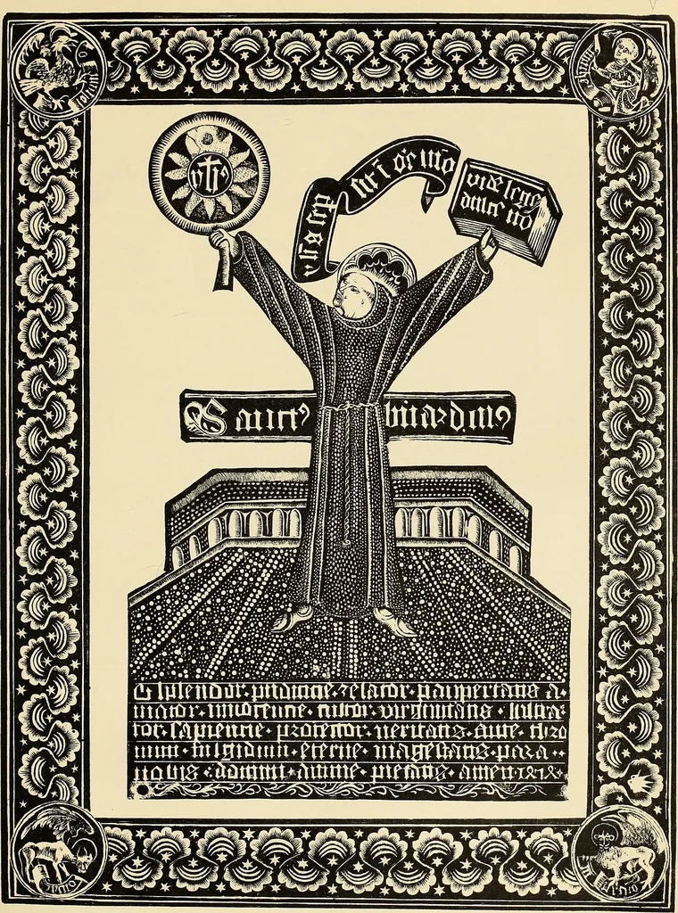 An illustration from An inquiry concerning the invention of printing : in which the systems of Meerman, Heinecken, Santander, and Koning are reviewed : including also notices of the early use of wood-engraving in Europe, the block-books, etc., 1863, leaf 246