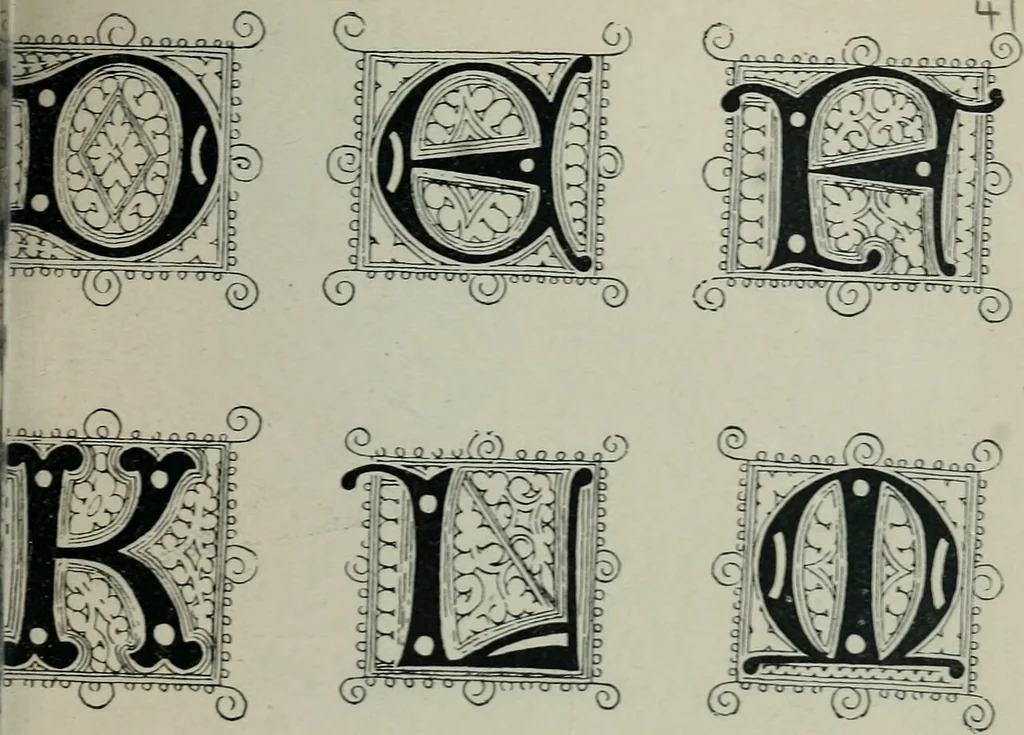 An illustration from Alphabets old and new, for the use of craftsmen : with an introductory essay on Art in the alphabet, 1898, leaf 116