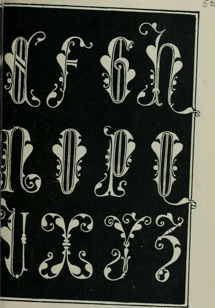 An illustration from Alphabets old and new, for the use of craftsmen : with an introductory essay on Art in the alphabet, 1898, leaf 130