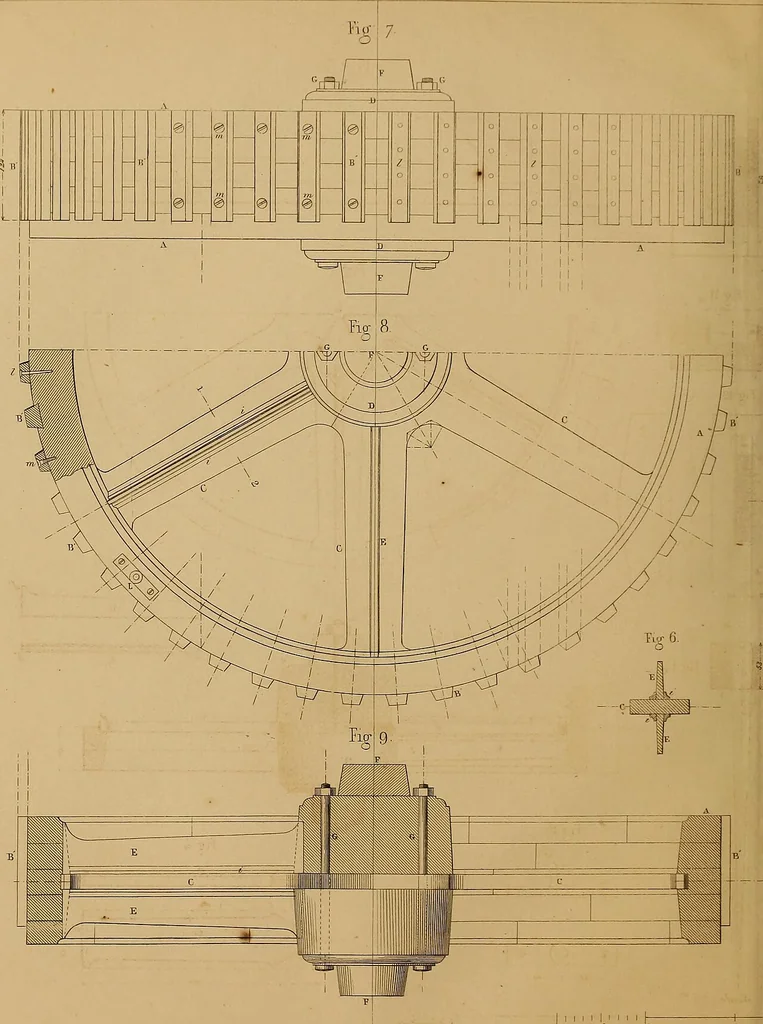 An illustration from The practical draughtsman's book of industrial design, and machinist's and engineer's drawing companion: forming a complete course of mechanical, engineering, and architectural drawing., 1857, leaf 289