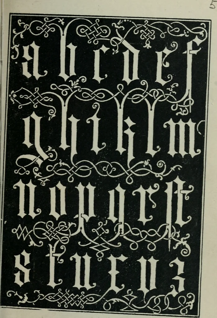 An illustration from Alphabets old and new, for the use of craftsmen : with an introductory essay on Art in the alphabet, 1898, leaf 126