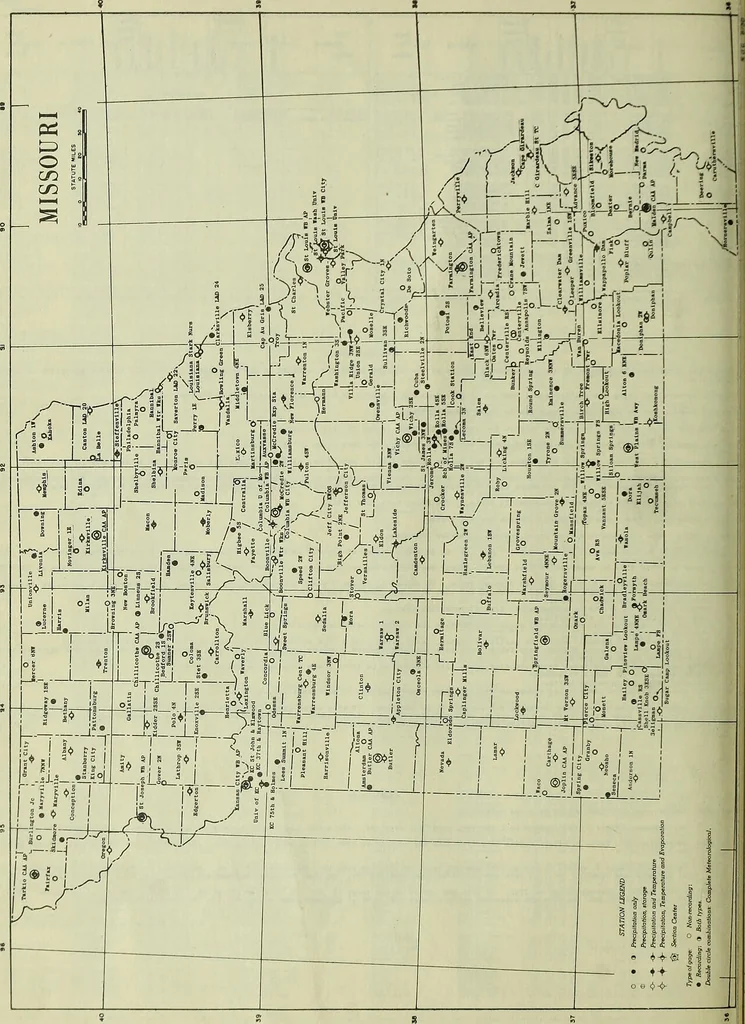 An illustration from Climatological data, Missouri, 1897, leaf 549