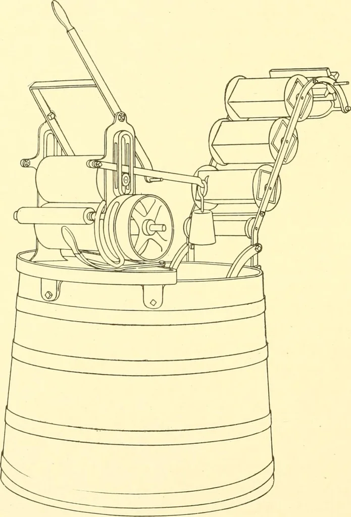 An illustration from Cyclopedia of textile work : a general reference library on cotton, woollen and worsted yarn manufacture, weaving, designing, chemistry and dyeing, finishing, knitting, and allied subjects, 1907, leaf 226