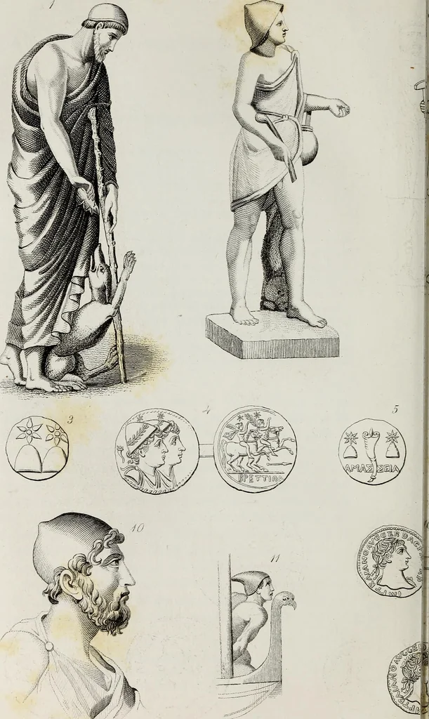 An illustration from The textile manufactures of the ancients : embracing the history of silk, linen, cotton, wool, and other fibrous substances : deduced from Yate's (sic) Textrinum antiquorum, and other authentic sources, 1873, leaf 459
