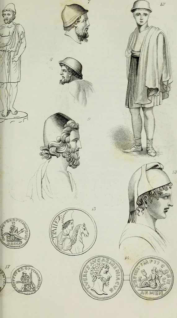 An illustration from The textile manufactures of the ancients : embracing the history of silk, linen, cotton, wool, and other fibrous substances : deduced from Yate's (sic) Textrinum antiquorum, and other authentic sources, 1873, leaf 460
