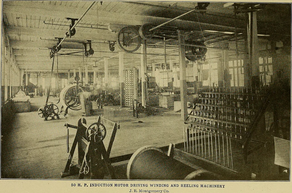 An illustration from Weaving; a practical guide to the mechanical construction, operation, and care of weaving machinery, and all details of the mechanical processes involved in weaving, 1909, leaf 30