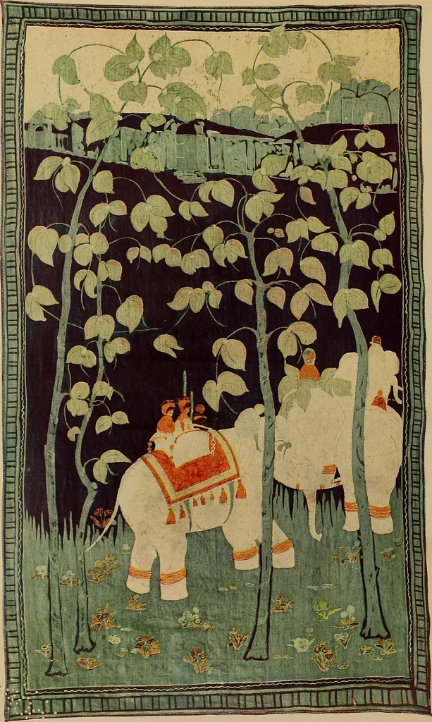 An illustration from First lessons in batik; a handbook in batik, tie-dyeing and all pattern dyeing, 1921, leaf 12