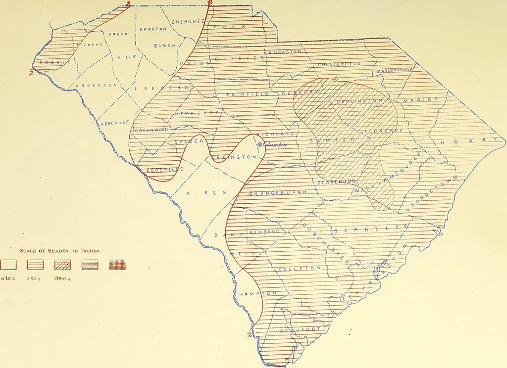 An illustration from Climatological data, South Carolina, 1898, leaf 348