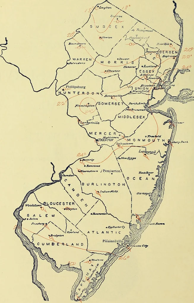 An illustration from Climatological data, New Jersey, 1897, leaf 15