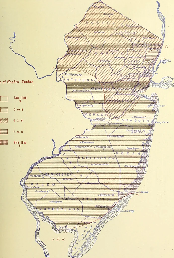 An illustration from Climatological data, New Jersey, 1897, leaf 156