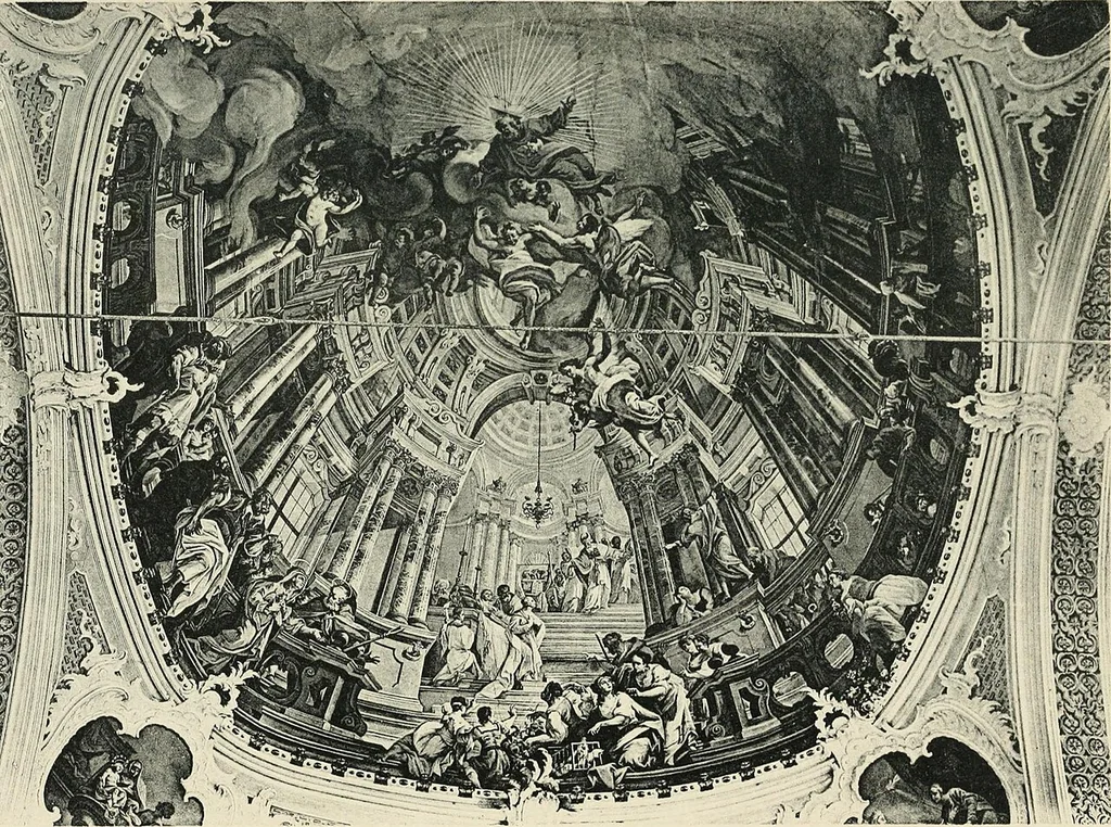 An illustration from Die Entwicklung der barocken Decken-malerei in Tirol. Mit 44 Tafeln und 6 Doppeltafeln, 1912, leaf 530