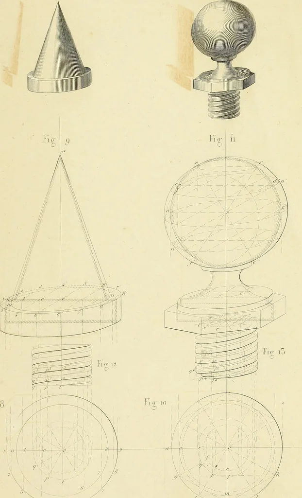 An illustration from The practical draughtsman's book of industrial design and machinist's and engineer's companion : forming a complete course of mechanical, engineering and architectural drawing, 1866, leaf 374
