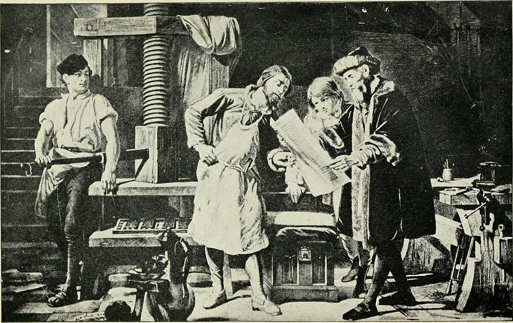 An illustration from Printing and writing materials : their evolution, 1904, leaf 42
