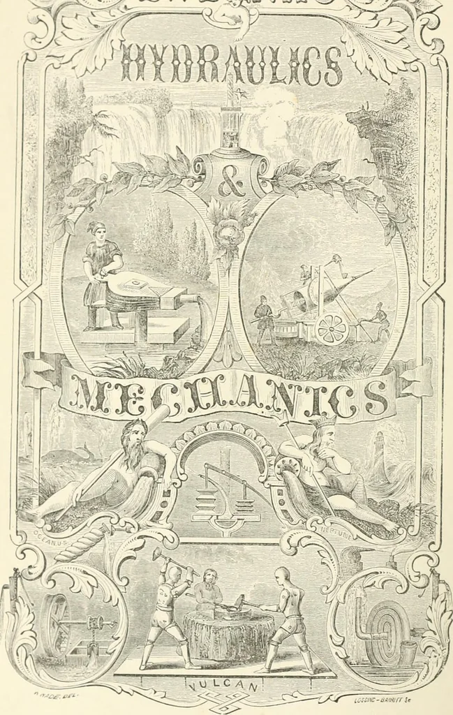 An illustration from A descriptive and historical account of hydraulic and other machines for raising water, ancient and modern : with observations on various subjects connected with the mechanic arts: including the progressive development of the steam engine, 1876, leaf 4
