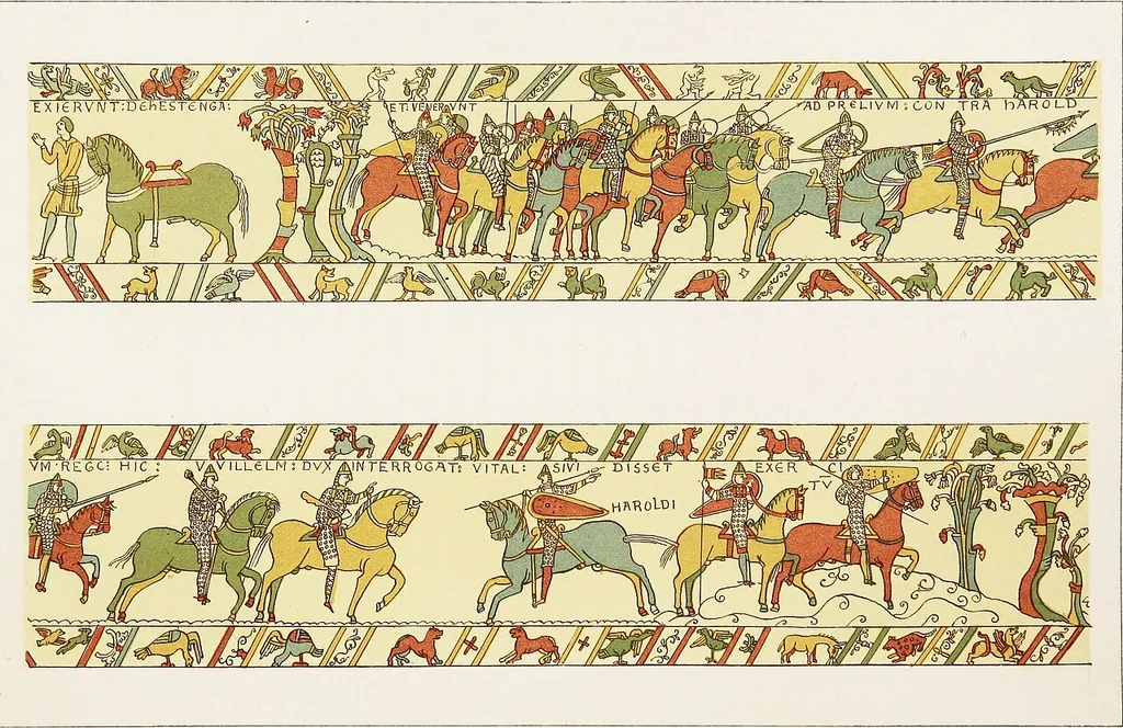 An illustration from The Bayeux tapestry elucidated, 1856, leaf 164