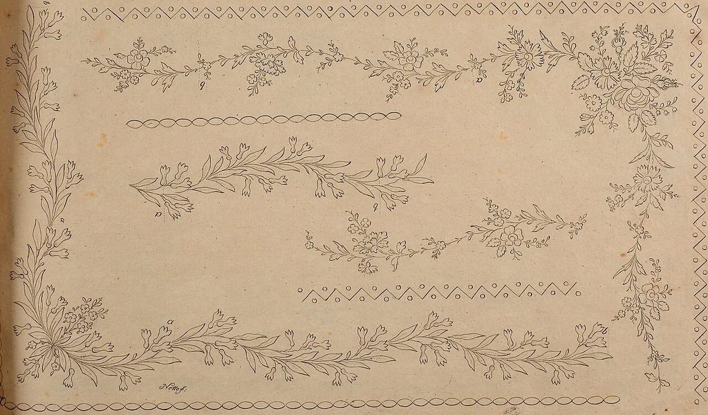An illustration from Zeichen- Mahler- und Stickerbuch zur Selbstbelehrung für Damen, welche sich mit diesen Künsten beschäftigen, 1795, leaf 70