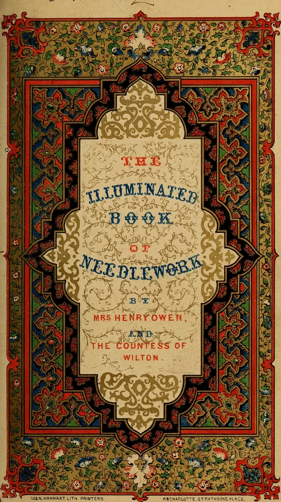 An illustration from The illuminated book of needlework : comprising knitting, netting, crochet, and embroidery, 1847, leaf 4