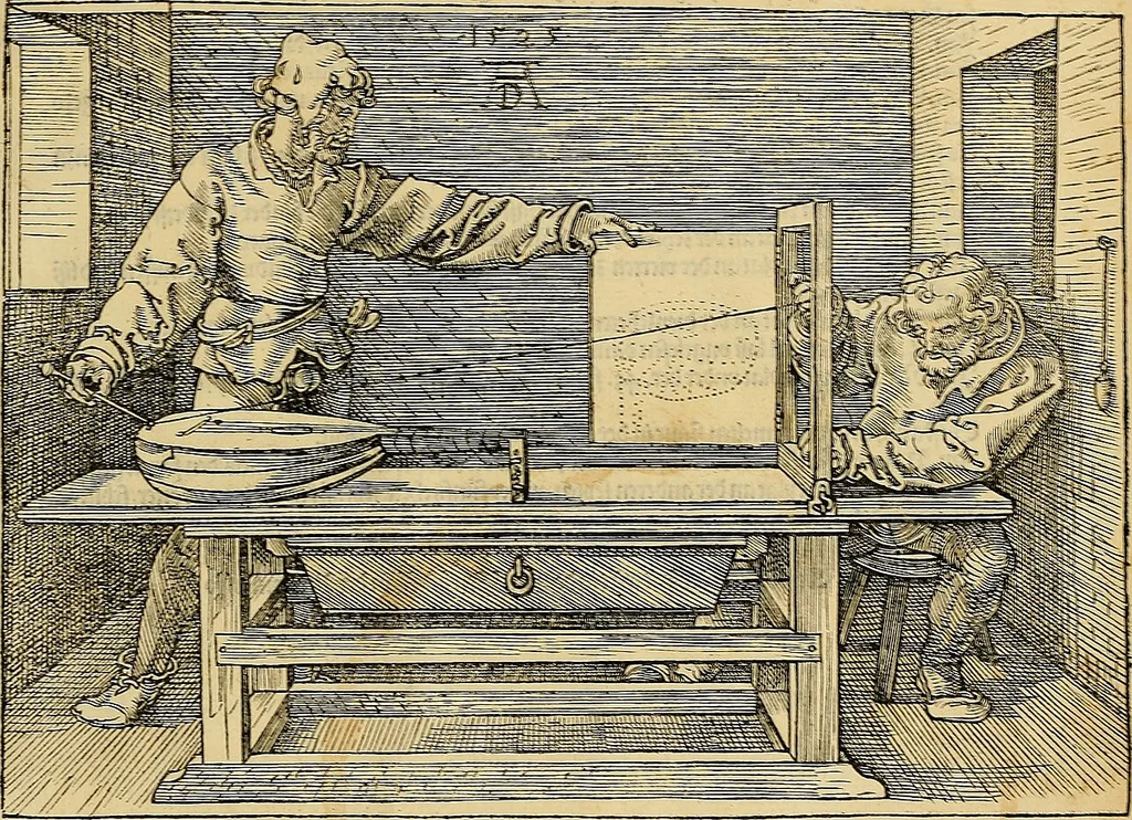 An illustration from Vnderweysung der Messung : mit dem Zirkel vn(d) Richtscheyt in Linien, Ebnen vnnd gantzen Corporen, 1525, leaf 182