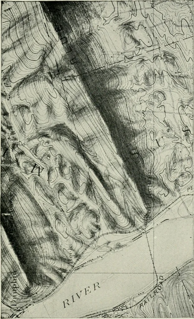 An illustration from Topographic surveying; including geographic, exploratory, and military mapping, with hints on camping, emergency surgery, and photography, 1905, leaf 500