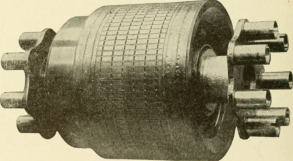 An illustration from Cyclopedia of applied electricity : a general reference work on direct-current generators and motors, storage batteries, electrochemistry, welding, electric wiring, meters, electric lighting, electric railways, power stations, switchboards, power transmission, alternating-current machinery, telegraphy, etc., 1916, leaf 411