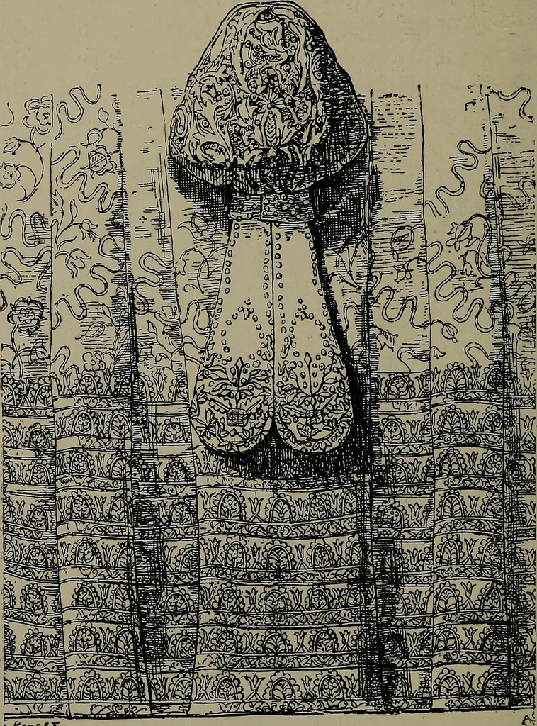 An illustration from Embroidery and lace: their manufacture and history from the remotest antiquity to the present day. A handbook for amateurs, collectors and general readers, 1888, leaf 159