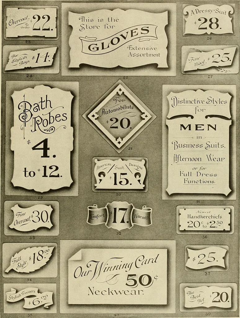An illustration from Fairchild's rapid letterer and show-card maker, commercial alphabet construction with brush or pen, 1910, leaf 88