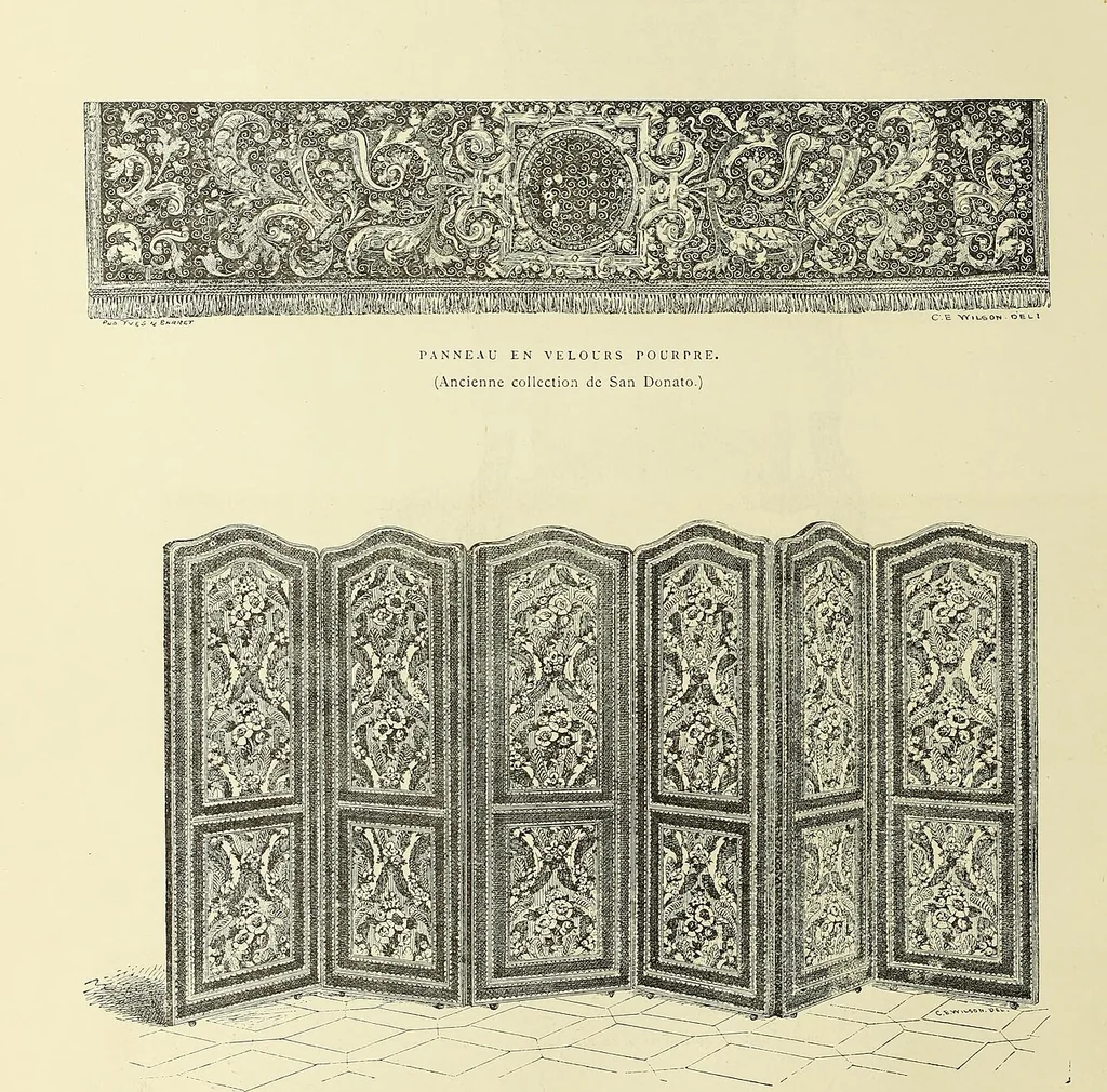 An illustration from Tapisseries, broderies et dentelles; recueil de modeles anciens et modernes, 1890, leaf 207