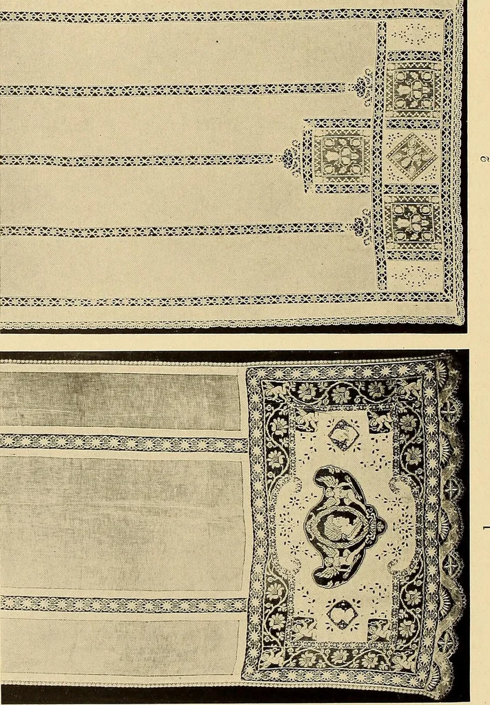 An illustration from Decorative textiles; an illustrated book on coverings for furniture, walls and floors, including damasks, brocades and velvets, tapestries, laces, embroideries, chintzes, cretonnes, drapery and furniture trimmings, wall papers, carpets and rugs, tooled and illuminated leathers, 1918, leaf 131