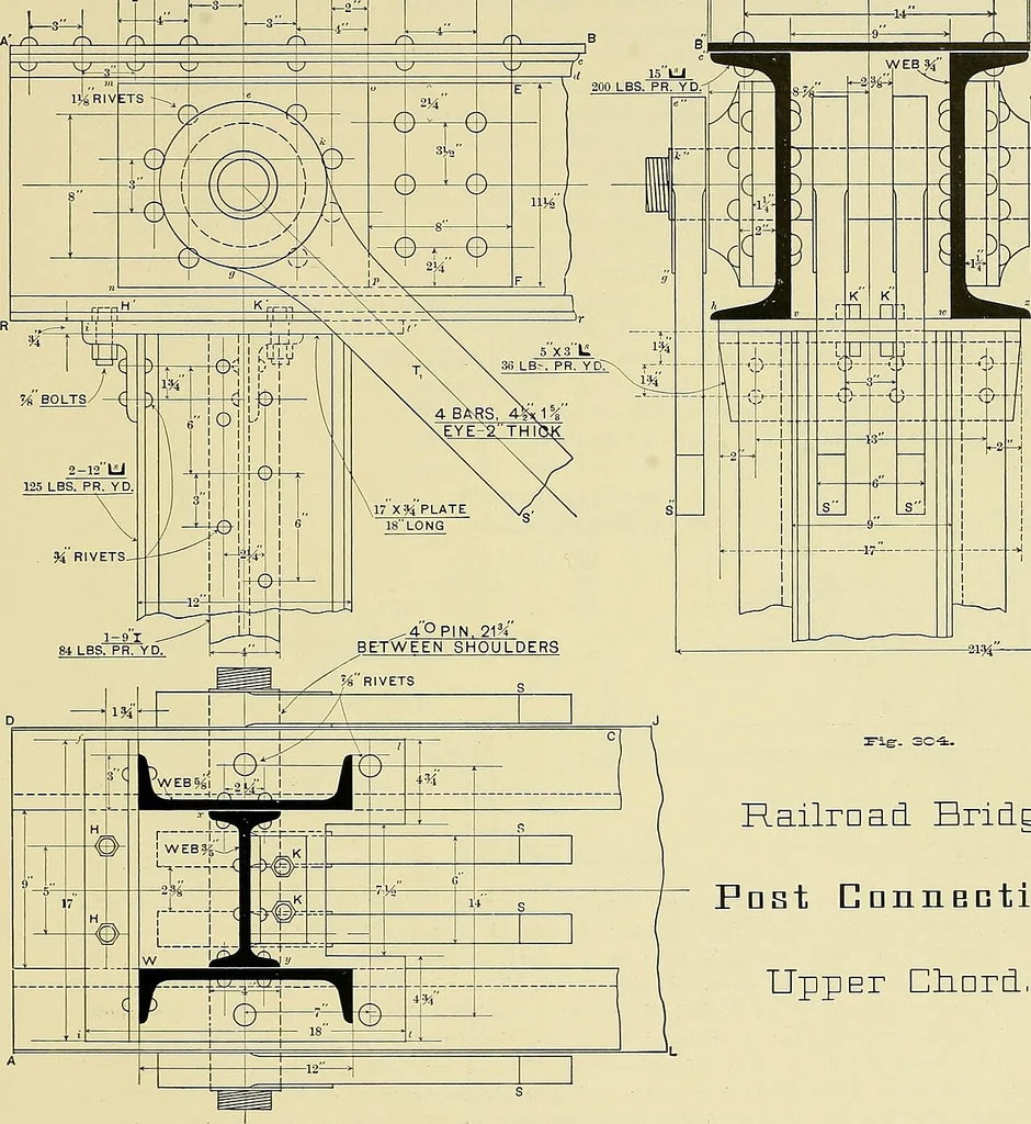 An illustration from Practical engineering drawing and third angle projection, for students in scientific, technical and manual training schools and for ... draughtsmen .., 1897, leaf 156