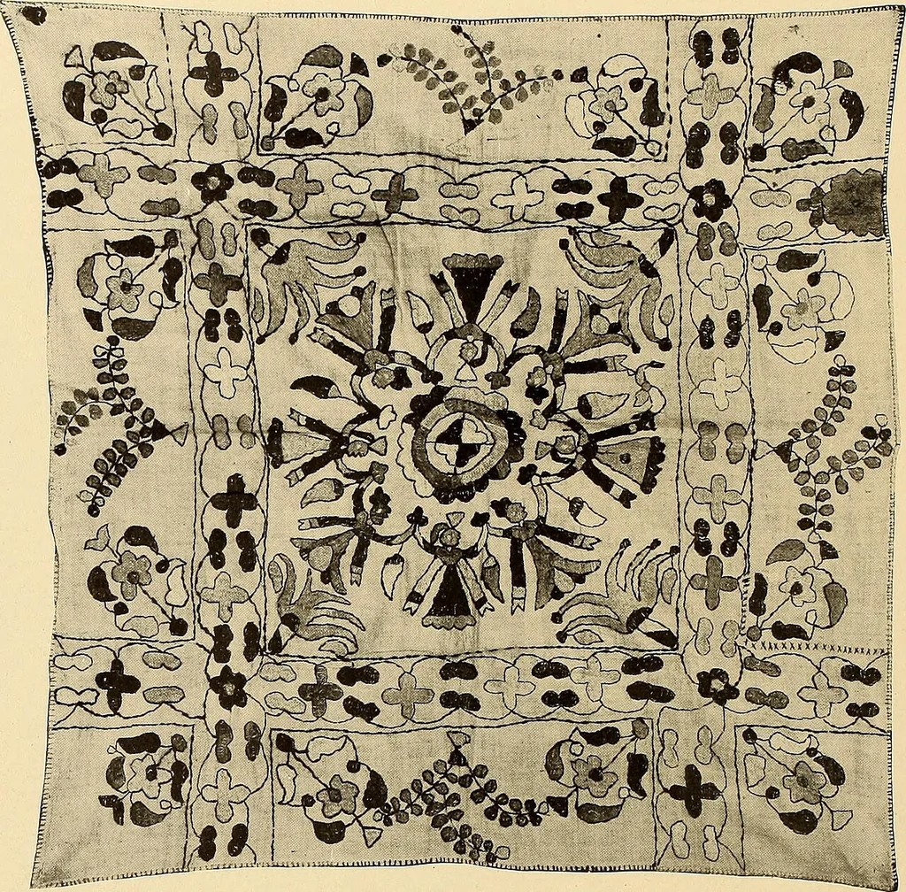 An illustration from Decorative textiles; an illustrated book on coverings for furniture, walls and floors, including damasks, brocades and velvets, tapestries, laces, embroideries, chintzes, cretonnes, drapery and furniture trimmings, wall papers, carpets and rugs, tooled and illuminated leathers, 1918, leaf 159