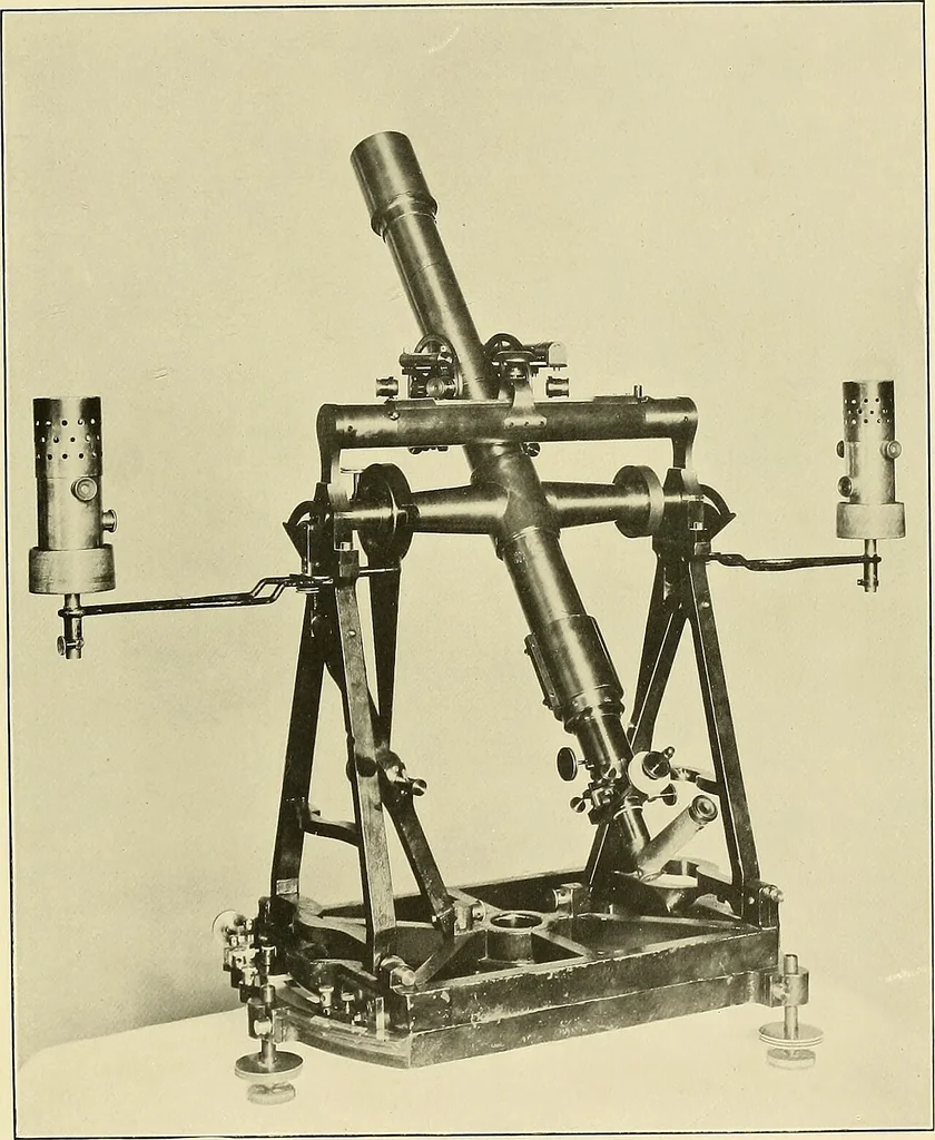 An illustration from Astronomy. Determination of time, longitude, latitude, and azimuth, 1913, leaf 14