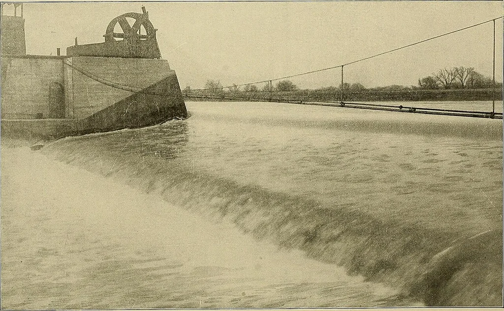 An illustration from Memorial, presented by the Trustees of the Sanitary District of Chicago to the Congress of the United States : deep waterway from Lake Michigan to the Mississippi River at St. Louis, 1904, leaf 41