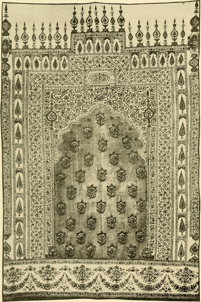 An illustration from Decorative textiles; an illustrated book on coverings for furniture, walls and floors, including damasks, brocades and velvets, tapestries, laces, embroideries, chintzes, cretones, drapery and furniture trimmings, wall papers, carpets and rugs, tooled and illuminated leathers, 1918, leaf 358