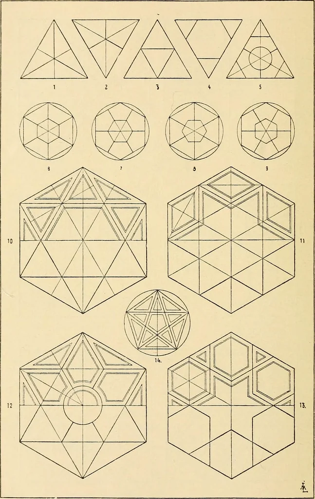 An illustration from Handbook of ornament; a grammar of art, industrial and architectural designing in all its branches, for practical as well as theoretical use, 1900, leaf 34