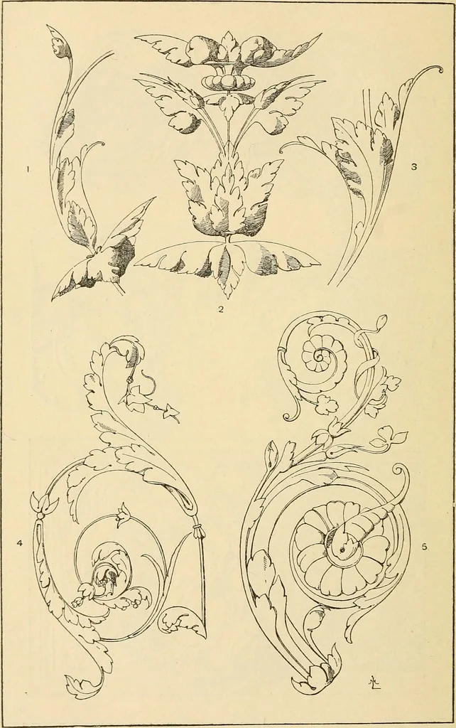 An illustration from Handbook of ornament; a grammar of art, industrial and architectural designing in all its branches, for practical as well as theoretical use, 1900, leaf 56