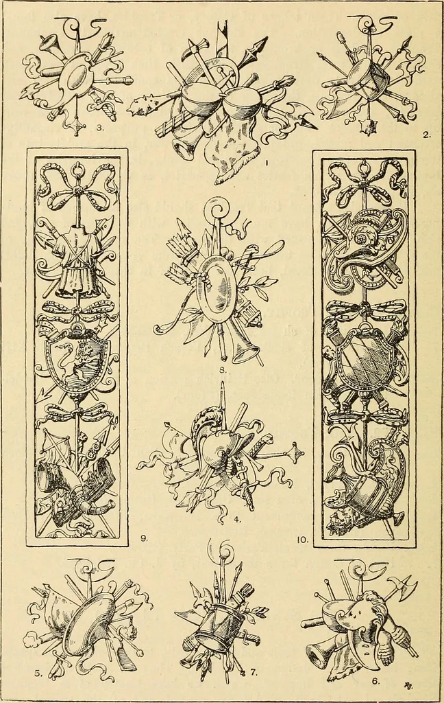 An illustration from Handbook of ornament; a grammar of art, industrial and architectural designing in all its branches, for practical as well as theoretical use, 1900, leaf 126