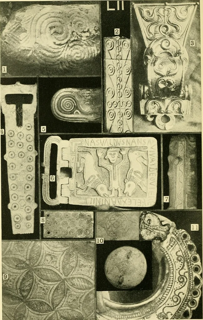 An illustration from The arts in early England, 1903, leaf 443