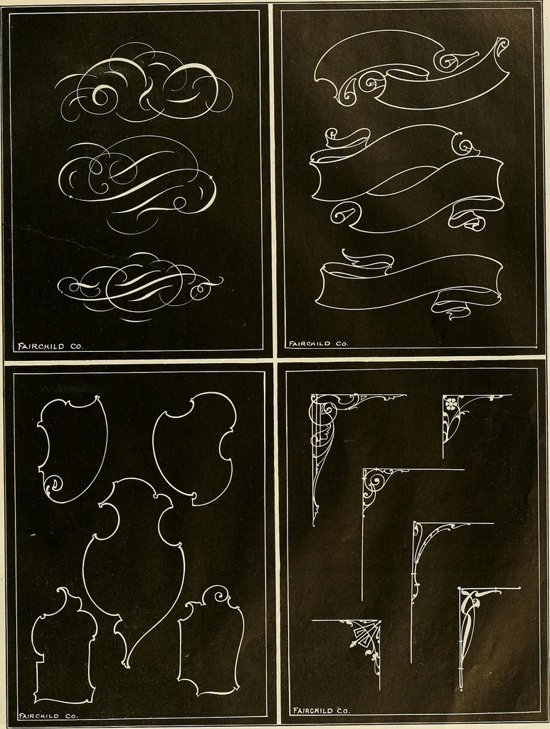 An illustration from Fairchild's rapid letterer and show-card maker, commercial alphabet construction with brush or pen, 1910, leaf 60