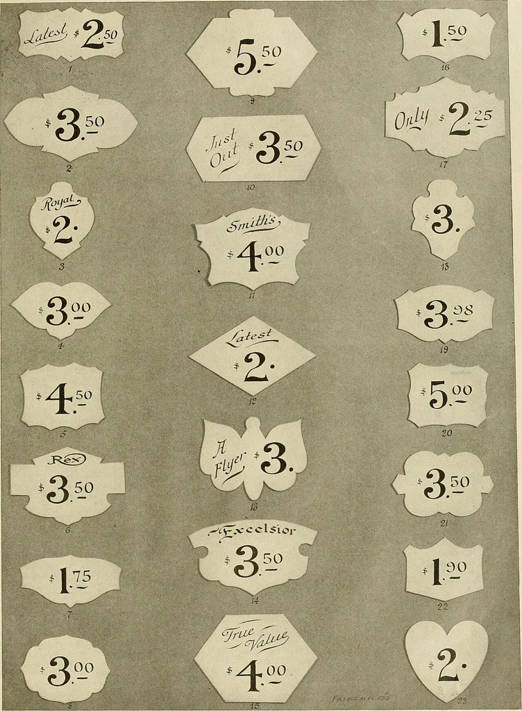 An illustration from Fairchild's rapid letterer and show-card maker, commercial alphabet construction with brush or pen, 1910, leaf 86