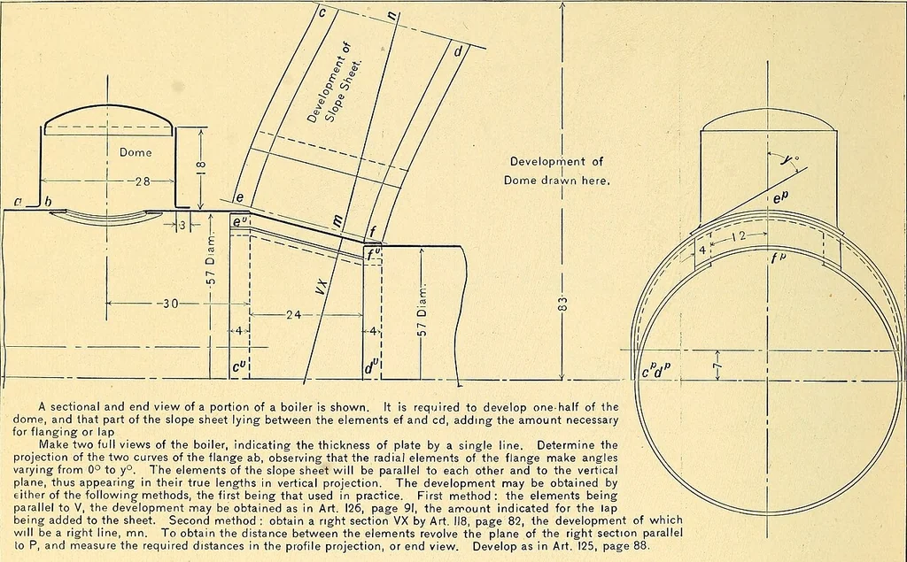 An illustration from Descriptive geometry, 1909, leaf 179