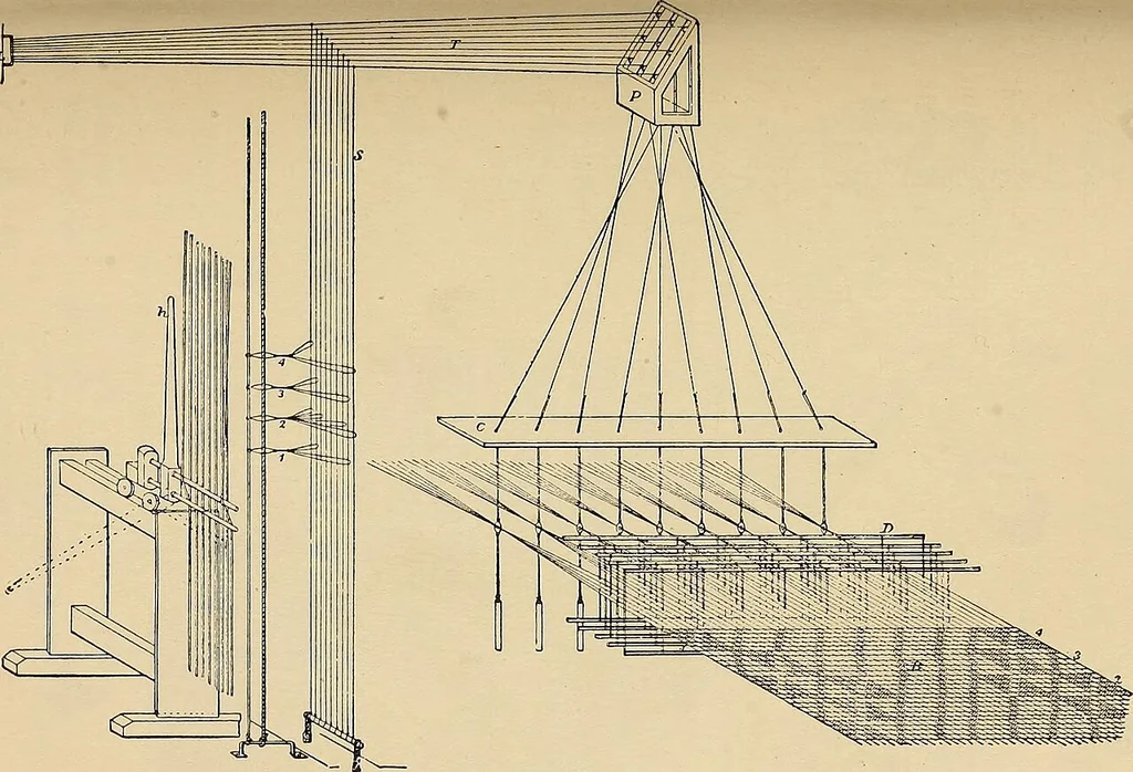 An illustration from Yarn and cloth making; an economic study; a college and normal schools text preliminary to fabric study, and a reference for teachers of industrial history and art in secondary and elementary schools, 1918, leaf 248