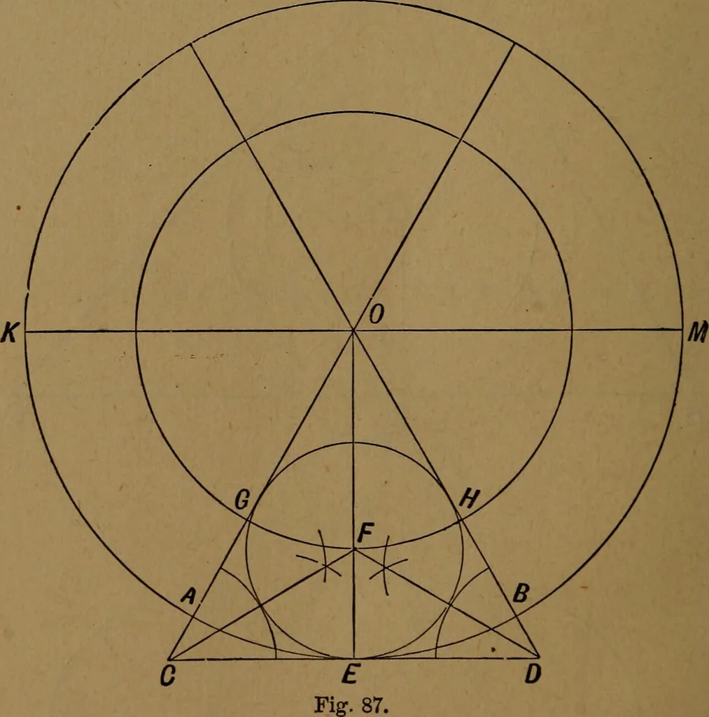 An illustration from Perspective and geometrical drawing adapted to the use of candidates for second and third-class teachers' certificates, 1887, leaf 123