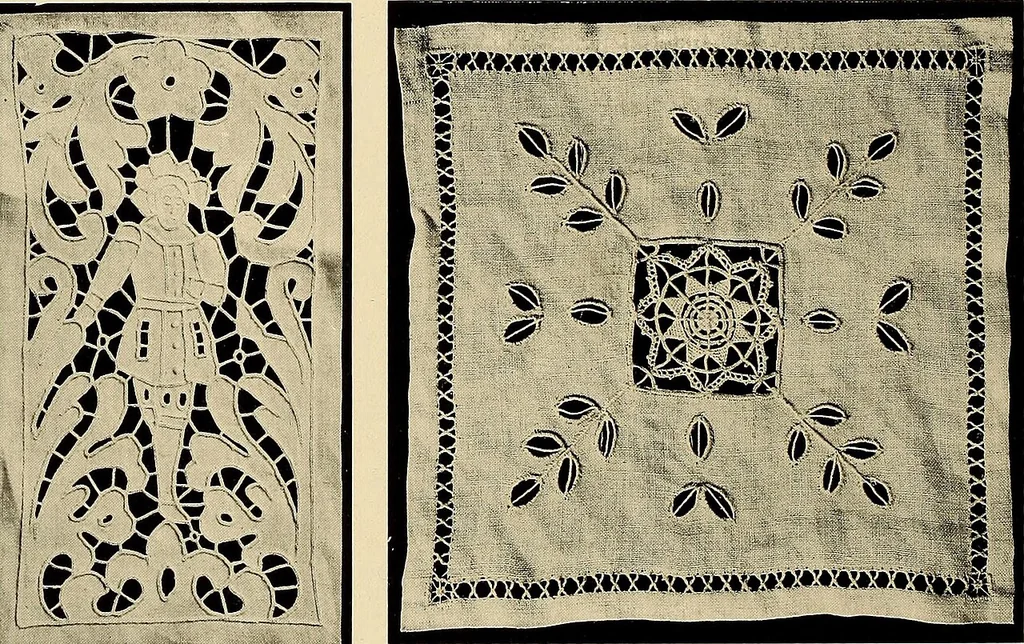 An illustration from Decorative textiles; an illustrated book on coverings for furniture, walls and floors, including damasks, brocades and velvets, tapestries, laces, embroideries, chintzes, cretonnes, drapery and furniture trimmings, wall papers, carpets and rugs, tooled and illuminated leathers, 1918, leaf 113