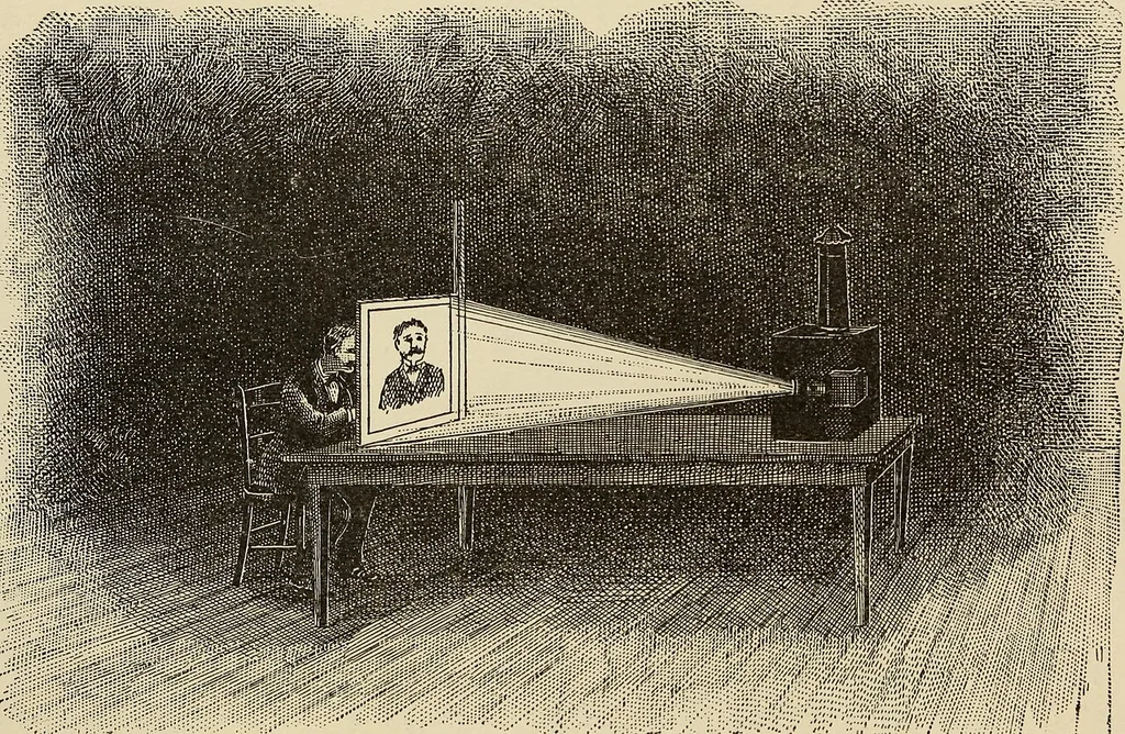 An illustration from Crayon portraiture; complete instructions for making crayon portraits on crayon paper and on platinum, silver, and bromide enlargements, also directions for the use of transparent liquid water colors and for making French crystals, 1892, leaf 44