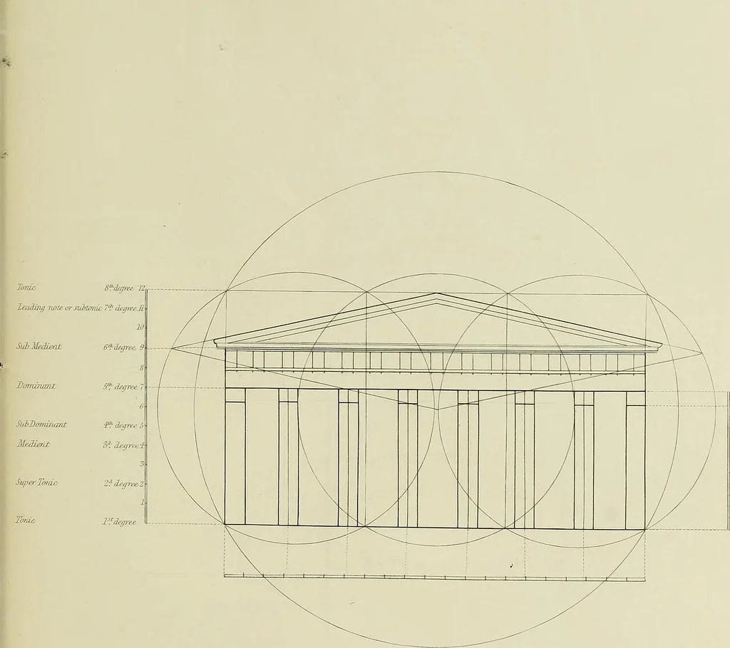 An illustration from The natural principles and analogy of the harmony of form, 1842, leaf 90